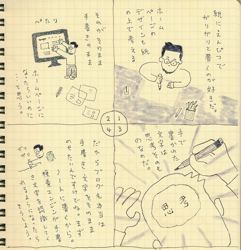 手で書いた文字は思考そのもの
